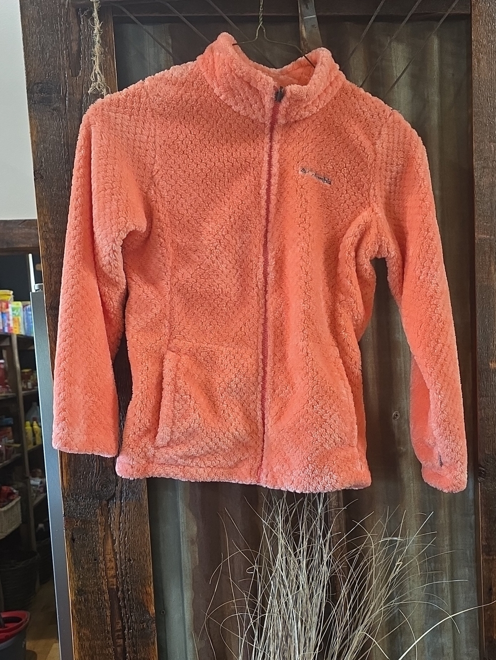 Columbia Coral Pink Plush Fleece Jacket Size Large